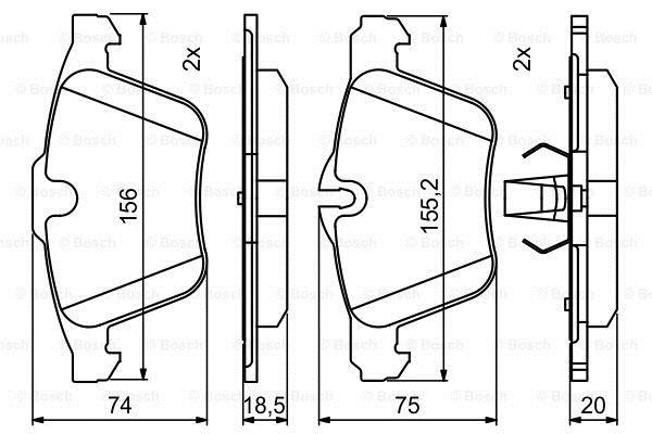 Brake pad set Bosch 0 986 494 808