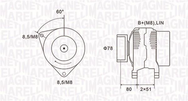 Magneti marelli 063731919010 Alternator 063731919010 063731919010 Magneti marelli Alternator