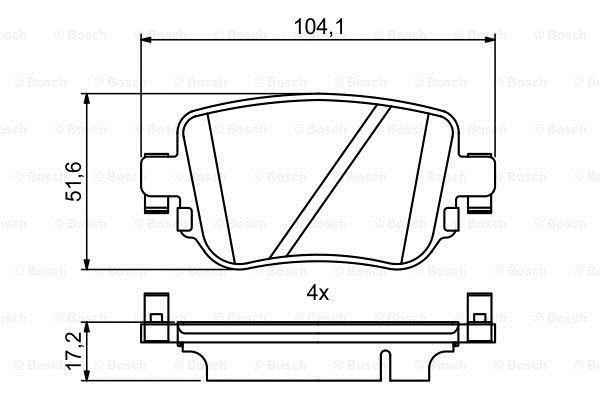 Bosch Rear brake pads without sensors, set – price 154 PLN