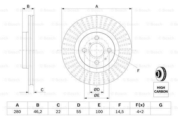 Bosch Brake disc – price 205 PLN