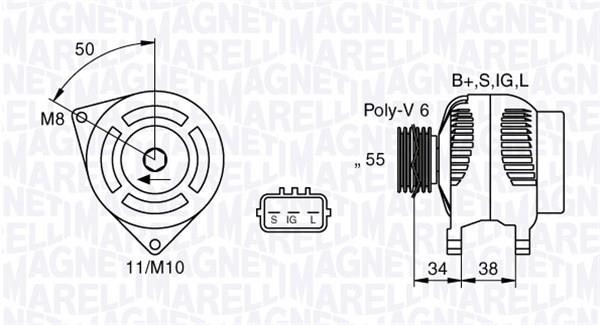 Magneti marelli 063377432010 Alternator 063377432010