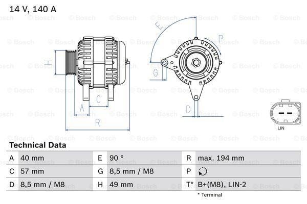 Alternator Bosch 0 986 083 130