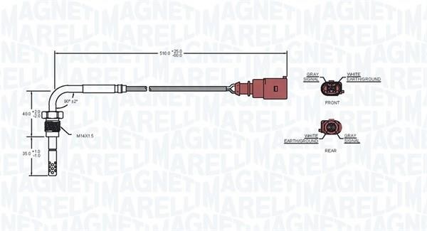 Magneti marelli 172000019010 Exhaust gas temperature sensor 172000019010