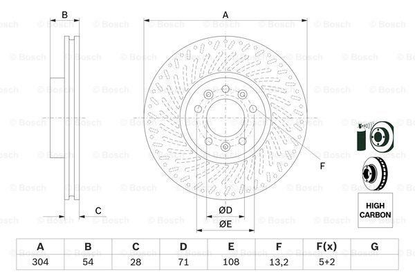 Bosch Brake disc – price 297 PLN
