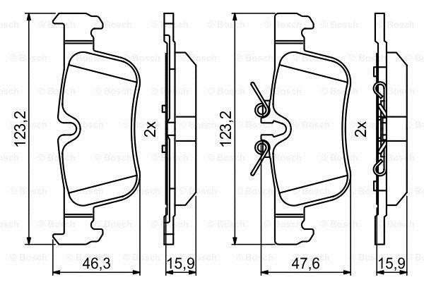 Brake pad set Bosch 0 986 494 812