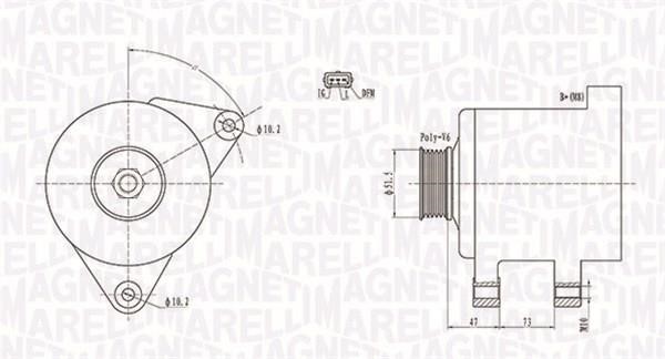 Engine alternator BMW: 063731569010 Magneti marelli Alternator