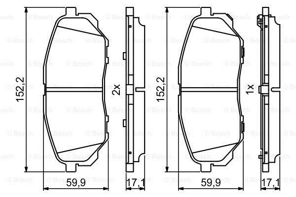 Brake pad set Bosch 0 986 494 827