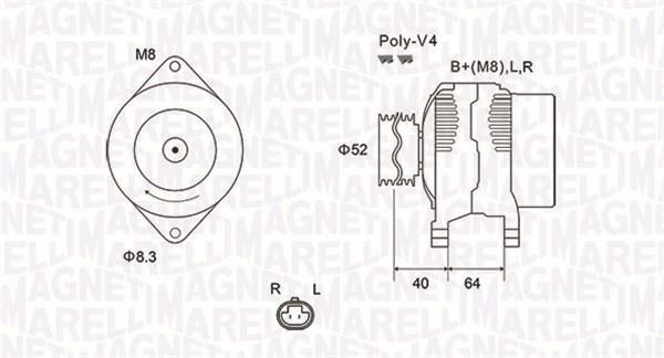 Alternator Daewoo: 063732023010 Magneti marelli Alternator