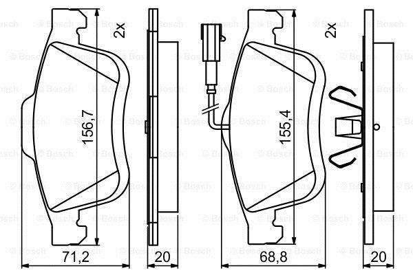Bosch Brake pad set – price 224 PLN