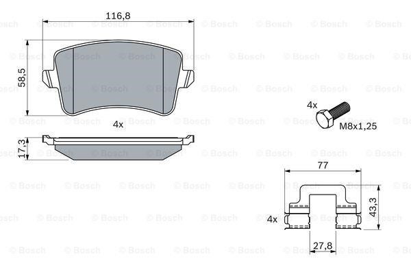 Bosch Brake pad set – price 176 PLN