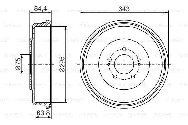 Bosch Rear brake drum – price 332 PLN