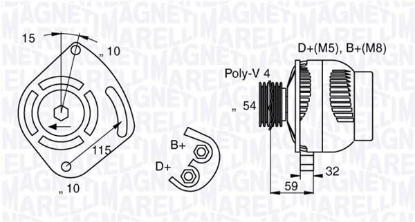 Magneti marelli 063377001010 Alternator 063377001010