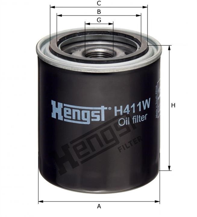 Hengst H411W Oil Filter H411W