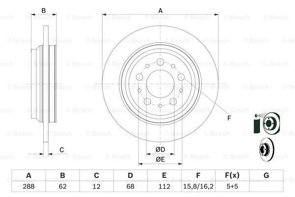 Bosch Rear brake disc, non-ventilated – price 132 PLN