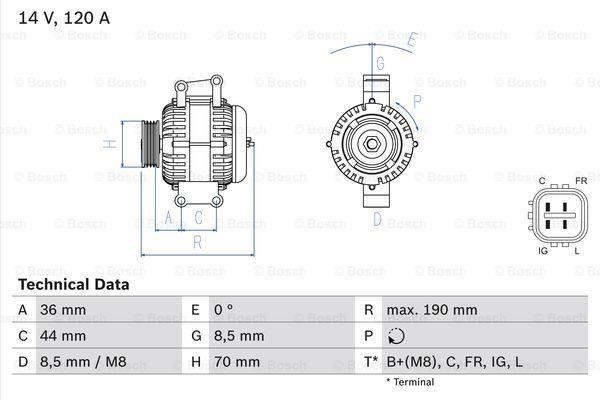 Alternator Bosch 0 986 082 050