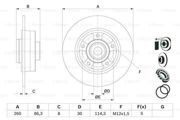 Bosch Rear solid brake disc – price 441 PLN
