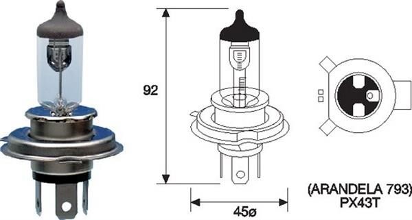 Halogen lamp 12V HS1 35/35W Magneti marelli 002588700000