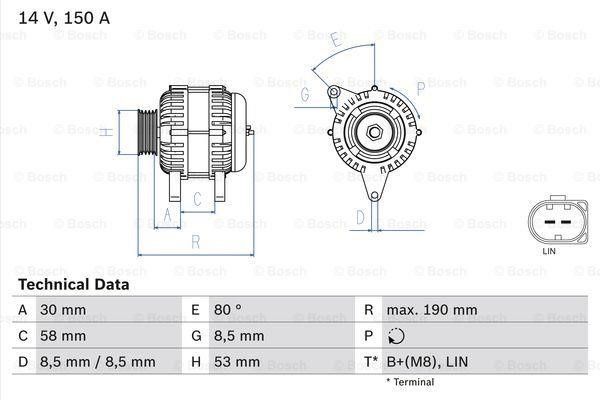 Alternator Bosch 0 986 082 160