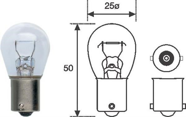Glow bulb P21W 12V 21W Magneti marelli 008506100000