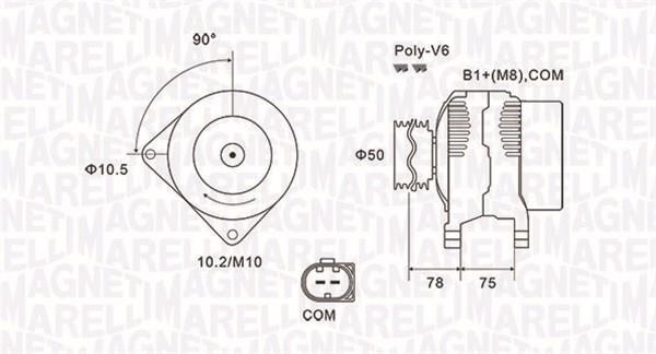 Alternator BMW Z4: 063731825010 Magneti marelli Alternator