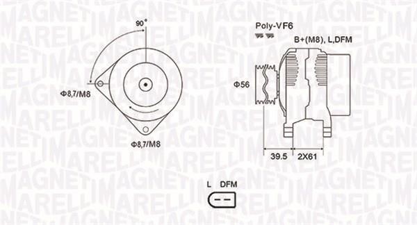 Alternator Audi A3: 063731912010 Magneti marelli Alternator