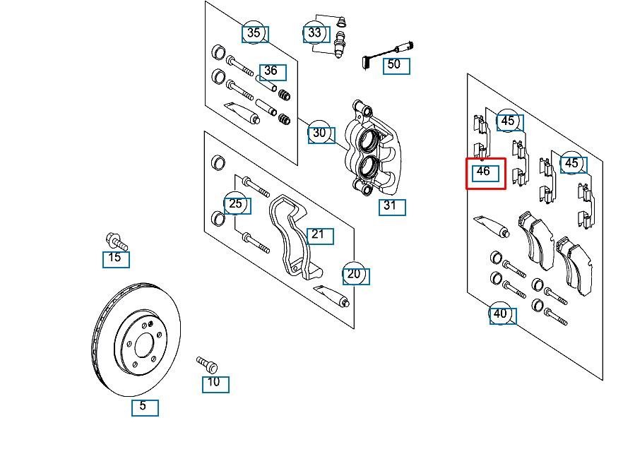 Mercedes A 447 423 00 91 Spring brake pad A4474230091