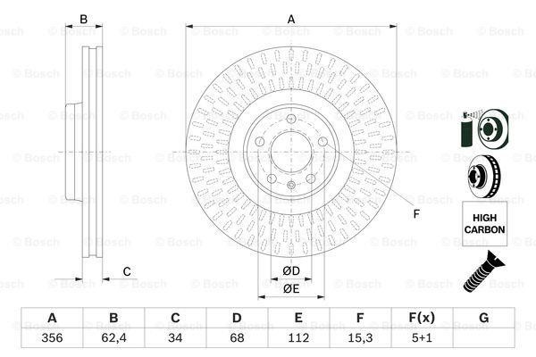 Brake disk Bosch 0 986 479 E39