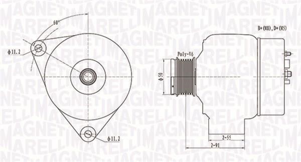 Magneti marelli 063731300010 Alternator 063731300010