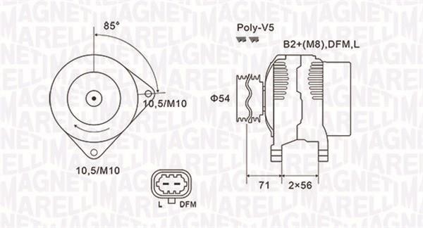 Magneti marelli 063731973010 Alternator 063731973010 063731973010 Magneti marelli Alternator