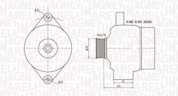 Magneti marelli 063731952010 Alternator 063731952010