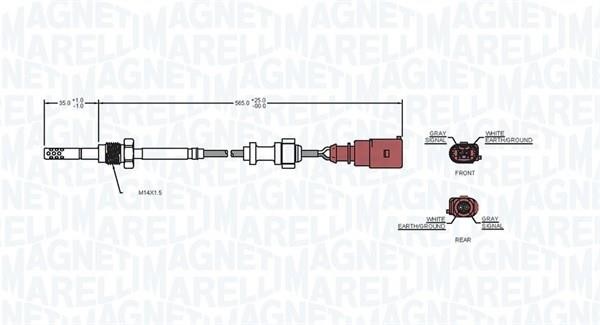 Magneti marelli 172000015010 Exhaust gas temperature sensor 172000015010 172000015010 Magneti marelli Exhaust gas temperature sensor