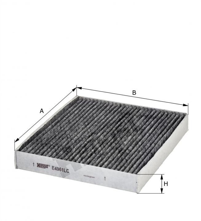 Hengst E4961LC Activated Carbon Cabin Filter E4961LC