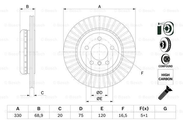Brake disc Bosch 0 986 479 E04