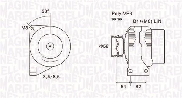 Magneti marelli 063732028010 Alternator 063732028010 063732028010 Magneti marelli Alternator
