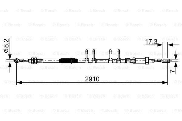 Handbrake cable Bosch 1 987 482 447