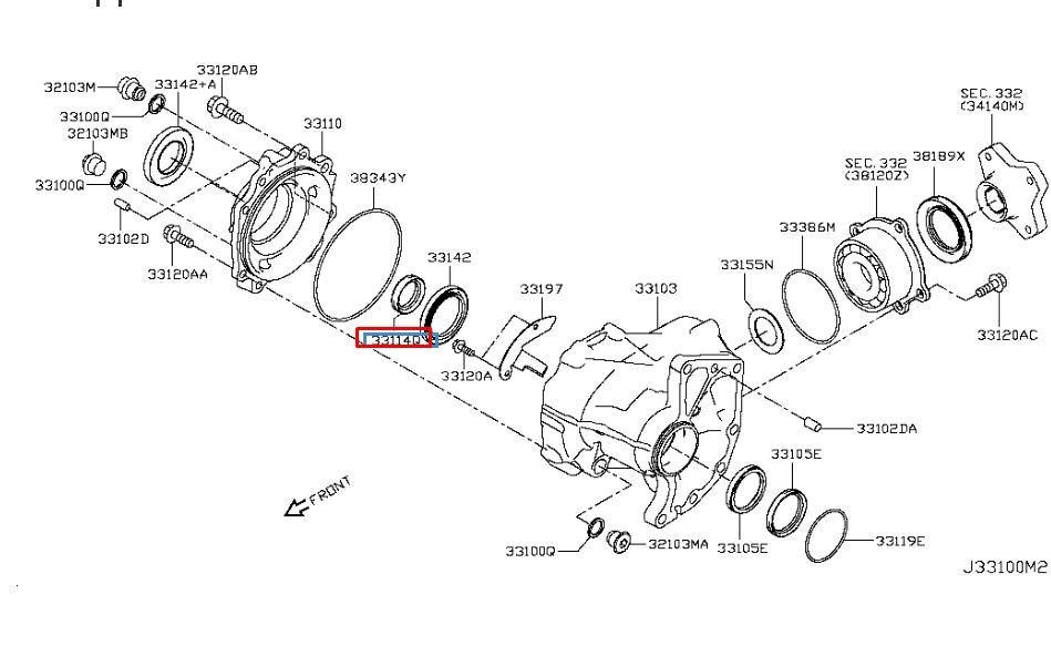 331144BA0A Nissan Transfer Case Output Shaft Seal
