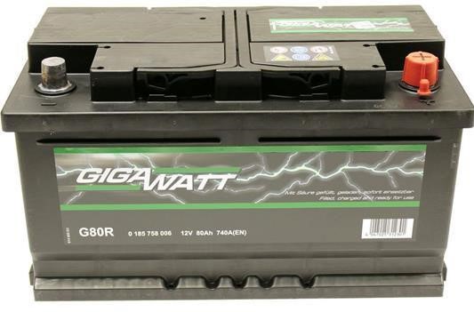 Battery Gigawatt 12V 80AH 740A(EN) R+ Gigawatt 0 185 758 006