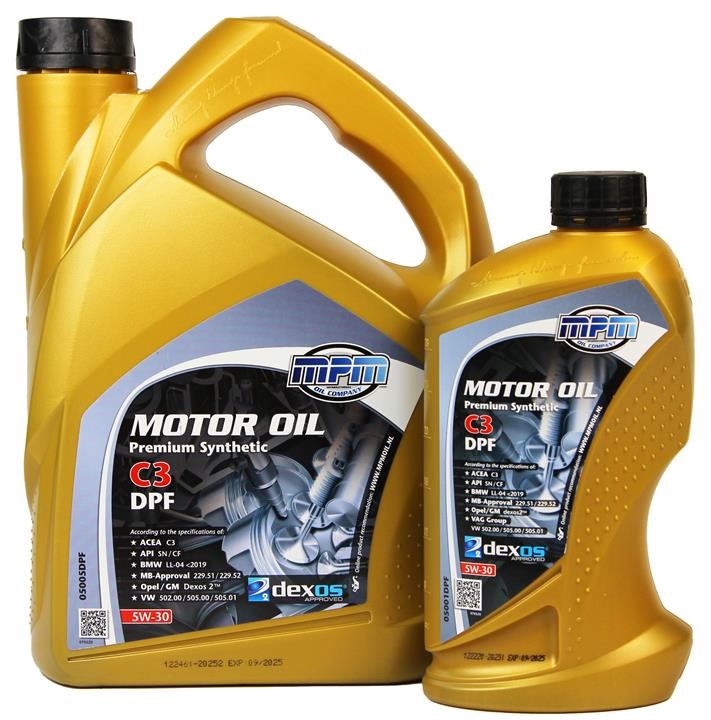 MPM Oil SET MPM 50636 Engine oil kit MPM Premium Synthetic C3 DPF 5W-30 5L + MPM Premium Synthetic C3 DPF 5W-30 1L SETMPM50636