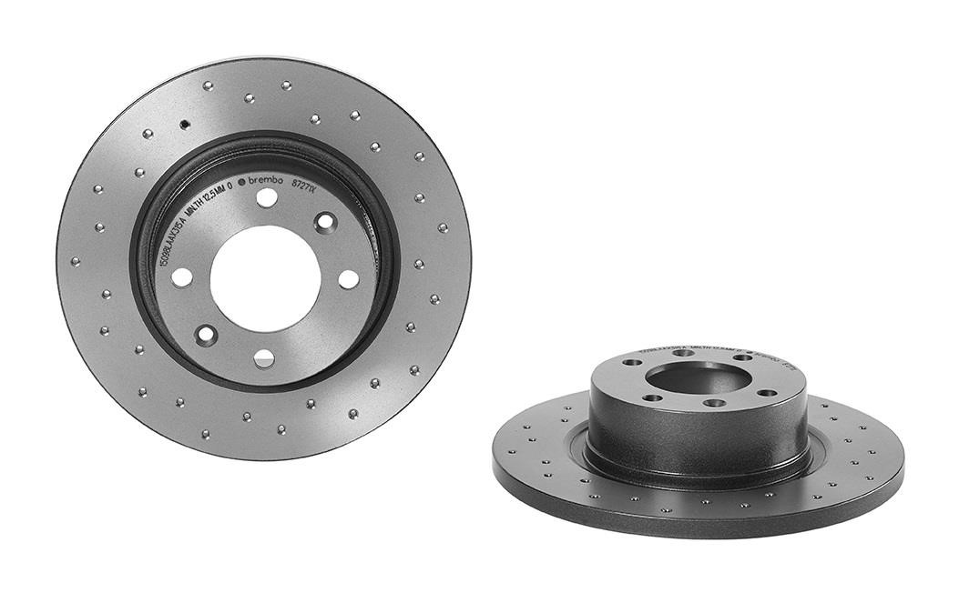 Brembo 08.8727.1X Rear brake disc, non-ventilated 0887271X