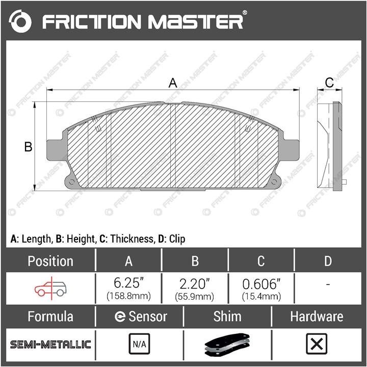 Pad set, rr disc brake Friction Master Black Friction Master MKD855