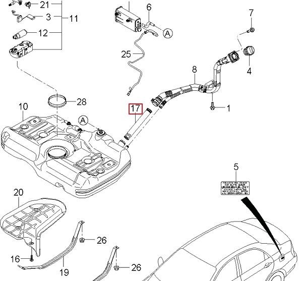 311602F400 Hyundai/Kia Check valve for fuel tank ventilation