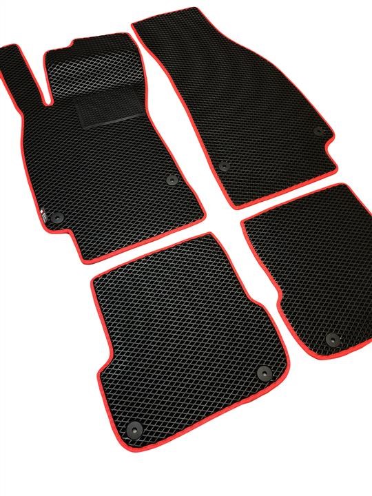 EVA Dywaniki AUA6C6FMS-RBKRE4L00000 Interior mats 4 pcs for Audi A6 C6 Long Sedan Manual Front wheeldrive, Rhombus, Color: Black + Red AUA6C6FMSRBKRE4L00000