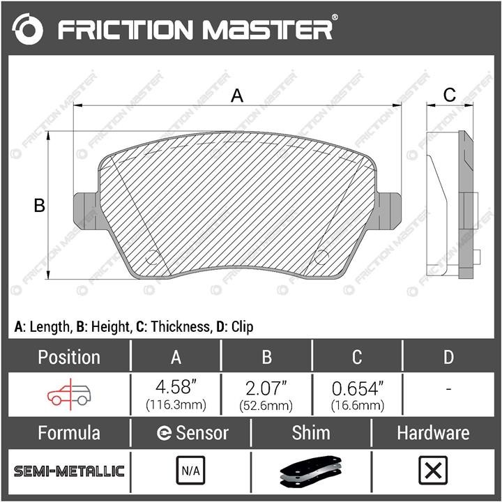 Pad set, rr disc brake Friction Master Black Friction Master MKD1435