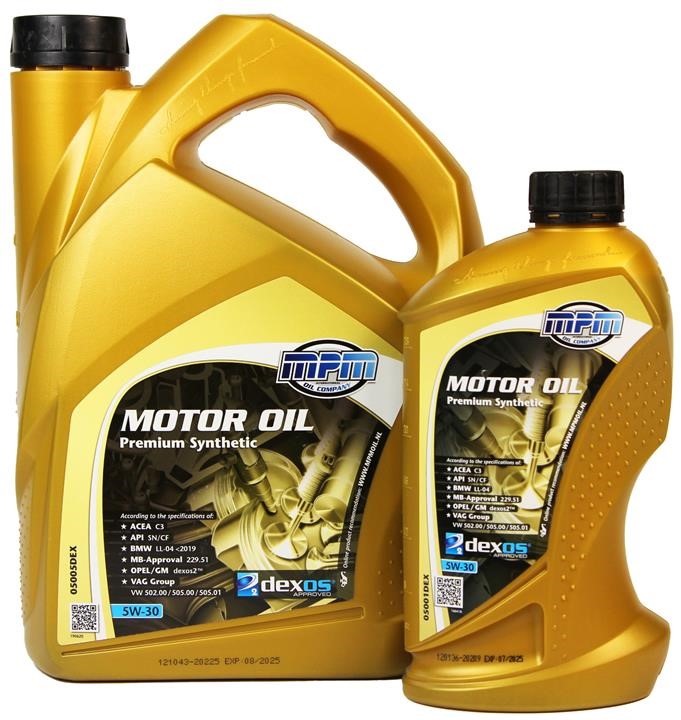 MPM Oil SET MPM 50635 Engine oil kit MPM Premium Synthetic GM dexos 2 5W-30 5L + MPM Premium Synthetic GM Dexos2 5W-30 1L SETMPM50635