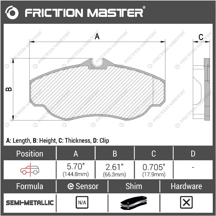 Pad set, rr disc brake Friction Master Black Friction Master MKD676
