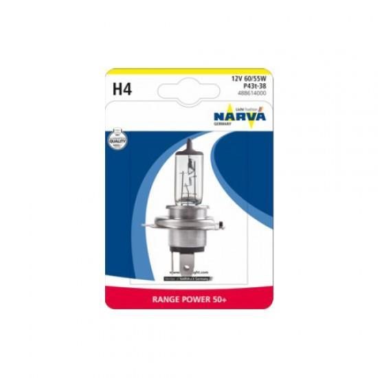 Narva 48861BL Halogen lamp Narva Rangepower +50% 12V H4 60/55W +50% 48861BL