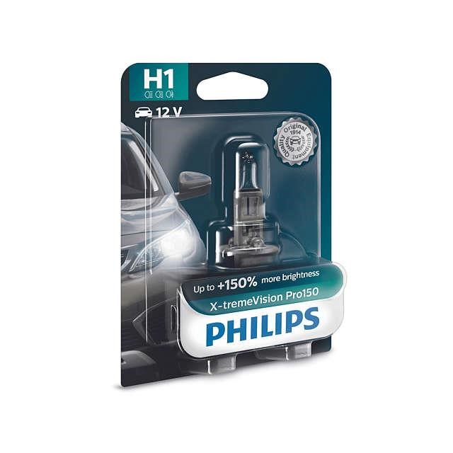 Halogen lamp Philips X-Tremevision +150% 12V H1 55W +150% Philips 12258XVPB1
