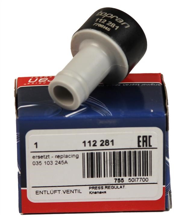 Valve, engine block breather Topran 112 281