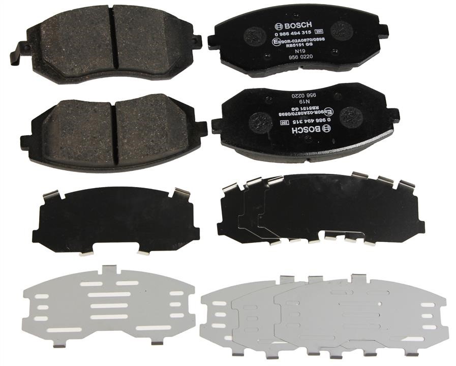 Bosch 0 986 494 315 Brake Pad Set, disc brake 0986494315