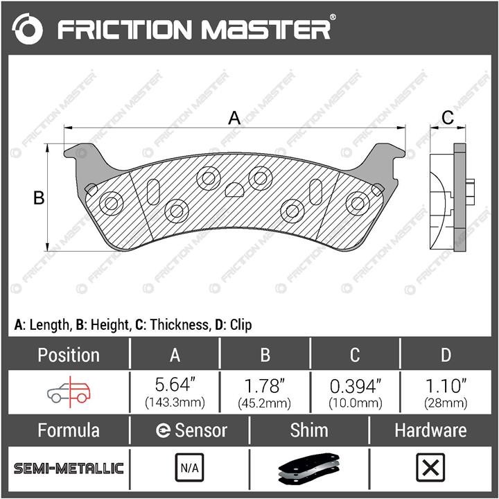 Pad set, rr disc brake Friction Master Black Friction Master MKD666